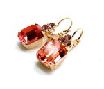 Earrings By Mariana Woman Adorable Emerald Cut Vintage Rose Swarovski Crystals - Image 3