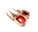 Earrings By Mariana Woman Adorable Emerald Cut Vintage Rose Swarovski Crystals - Image 2