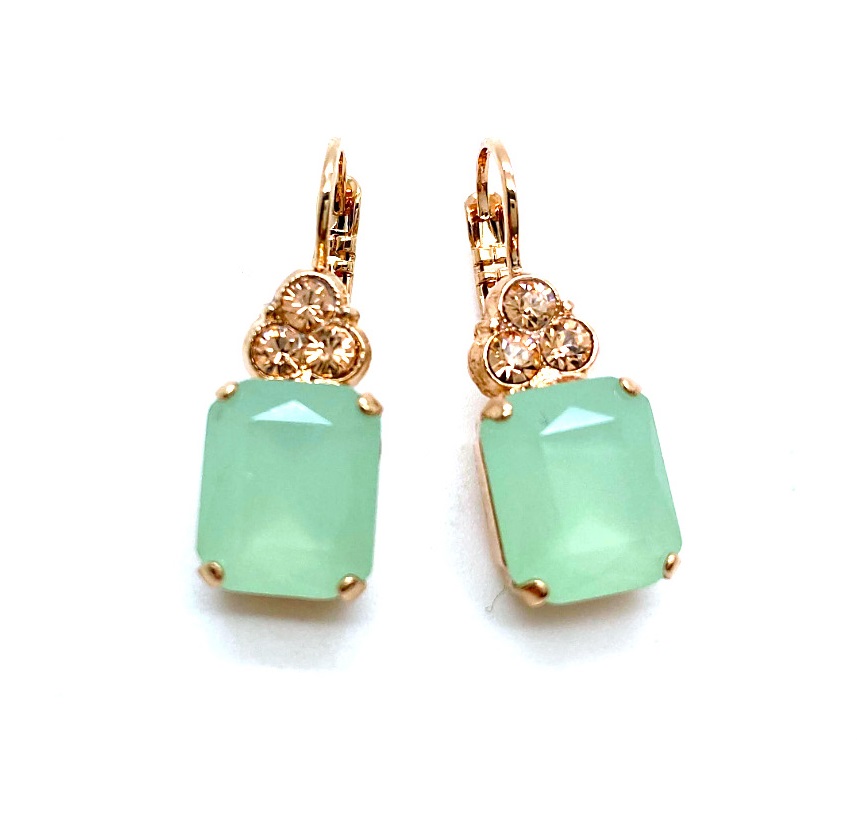 E-1014-1120-RG6 (2) Mariana Earrings Sophisticated Mint Green & Moonlight Austrian Crystals Boloria Dia My Butterfly Coll. - Image 1