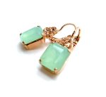 Mariana Earrings Sophisticated Mint Green & Moonlight Austrian Crystals Boloria Dia My Butterfly Coll. - Image 2