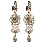Earrings By Mariana Woman Finley Rose and Golden Swarovski Crystals - Image 3