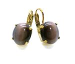 Earrings By Mariana Woman Gorgeous Oval Shape Dark Brown Swarovski Crystals