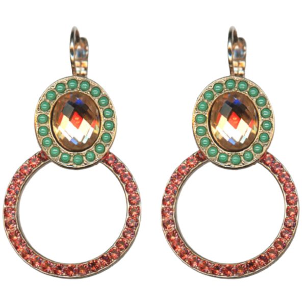 Mariana Earrings Sophisticated Golden Shadow, Green Opal & Padparadscha Austrian Crystals Boloria Dia My Butterfly Coll.