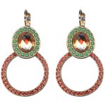 Mariana Earrings Sophisticated Golden Shadow, Green Opal & Padparadscha Austrian Crystals Boloria Dia My Butterfly Coll. - Image 2
