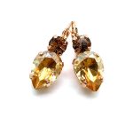 Mariana Earrings Golden Shadow & Lt Smoked Topaz Austrian Crystals Euploea Core My Butterfly Coll.