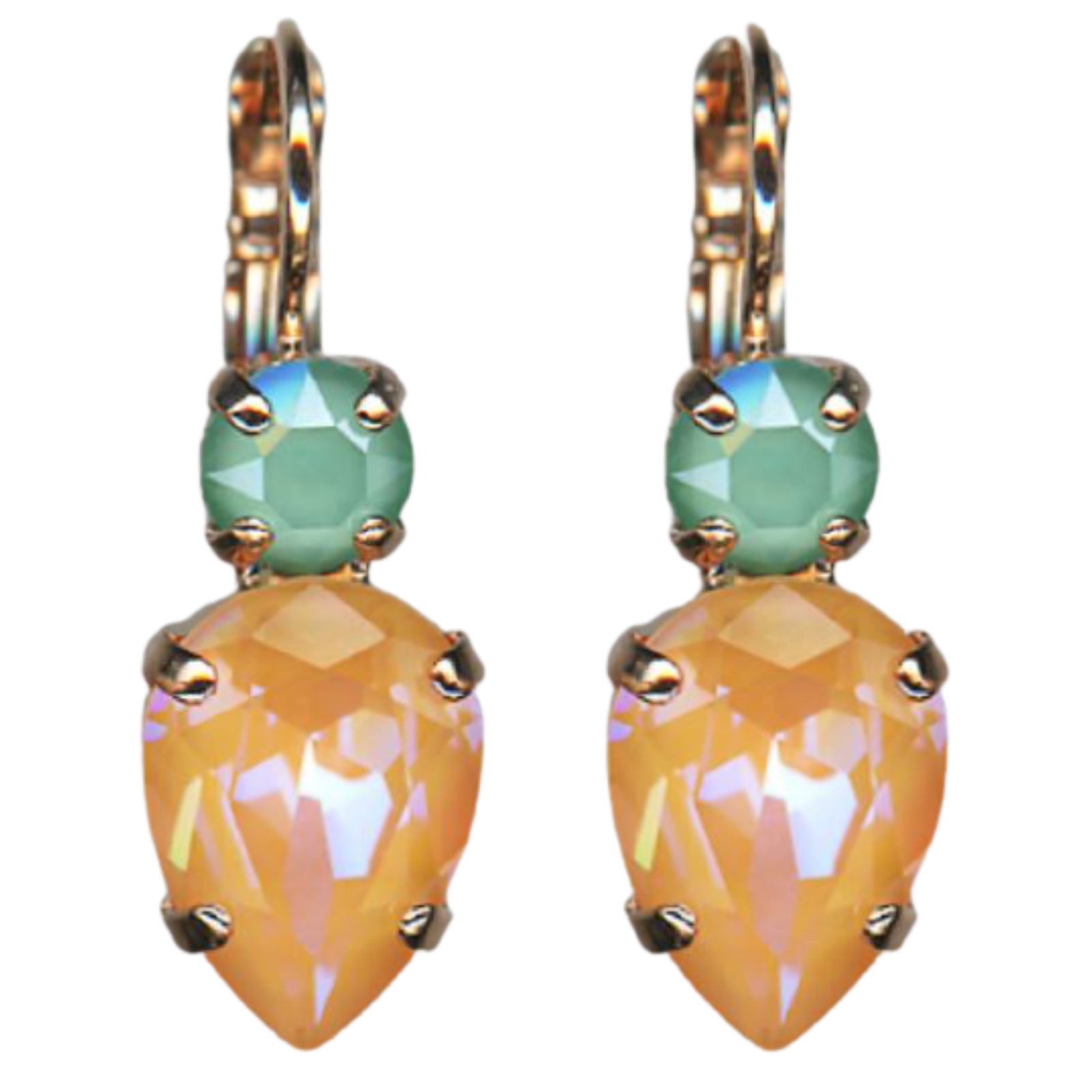 E-1030-6-1120-RG6(1) Mariana Earrings Timeless Orange Opal & Mint Green Austrian Crystals Boloria Dia My Butterfly Coll. - Image 1
