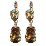 Mariana Earrings Elegant in Golden Shadow & Lt Smoked Topaz Austrian Crystals Euploea Core My Butterfly Coll. - Image 2