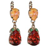 Mariana Earrings Elegant Padparadscha, Orange Opal & Green Opal Austrian Crystals Boloria Dia My Butterfly Coll. - Image 3