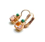 Mariana Earrings Dainty Green Opal & Orange Opal Austrian Crystals Boloria Dia My Butterfly Coll.