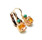 Mariana Earrings Dainty Green Opal & Orange Opal Austrian Crystals Boloria Dia My Butterfly Coll. - Image 3