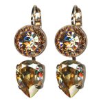 Mariana Earrings Luxurious Golden Shadow & Lt Smoked Topaz Austrian Crystals Euploea Core My Butterfly Coll. - Image 2