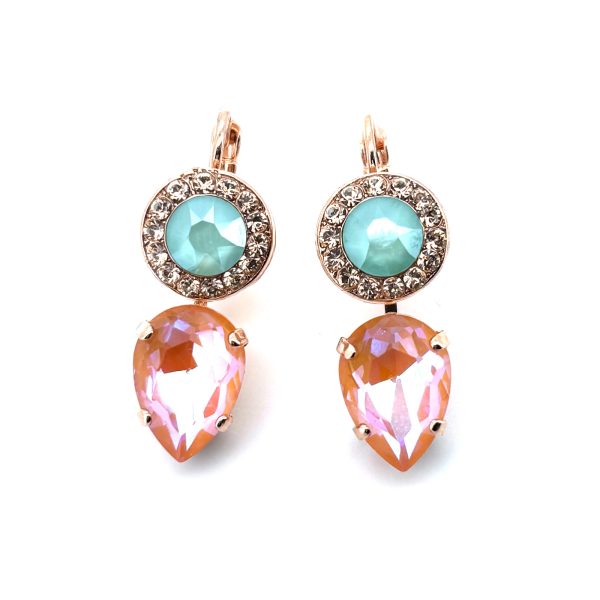 Earrings By Mariana Woman Exquisite Golden Shadow and Mint Green Swarovski Crystals