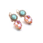 Earrings By Mariana Woman Exquisite Golden Shadow and Mint Green Swarovski Crystals - Image 3