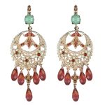 Mariana Earrings Boho Chic Fireopal, Padparadscha, Lt Smoked Topaz & Chrysolite Opal Austrian Crystals Boloria Dia My Butterfly Coll. - Image 3