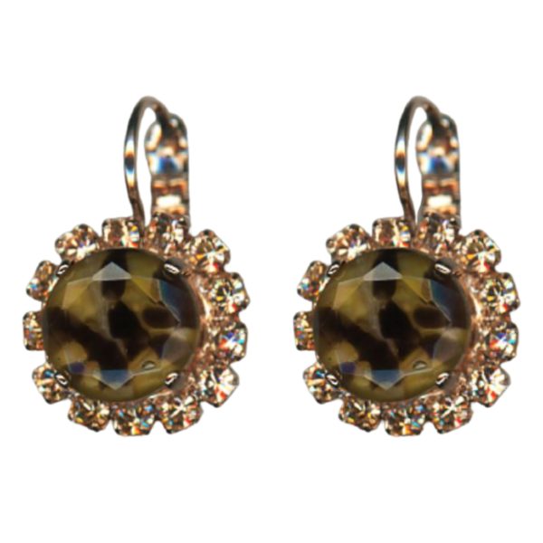 Mariana Earrings Lovely Floral in Cheetah Rhinestone & Vintage Rose Austrian Crystals Euploea Core My Butterfly Coll.