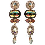Mariana Earrings Exquisite Golden Shadow, Lt Smoked Topaz & Vintage Rose Austrian Crystals Euploea Core My Butterfly Coll.
