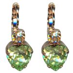Mariana Earrings Glitzy Heart Shaped Chrysolite & Golden Shadow Austrian Crystals Boloria Dia My Butterfly Coll.