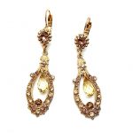 Earrings By Mariana Woman Exquisite Golden and Rose Swarovski Crystals-RG