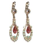 Mariana Earrings Luxurious Chrysolite Opal, Golden Shadow & Padparadscha Austrian Crystals Boloria Dia My Butterfly Coll. - Image 2