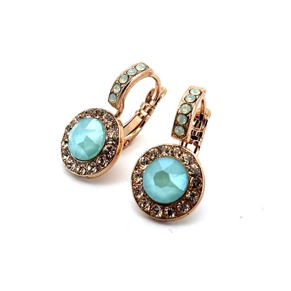 Earrings By Mariana Woman Glamorous Chrysolite Opal and Golden Swarovski Crystals