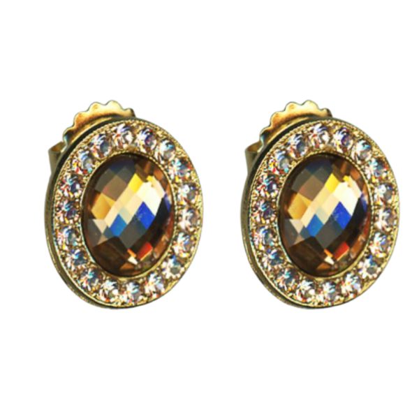 Mariana Earrings Elegant Golden Shadow & Moonlight Austrian Crystals Euploea Core My Butterfly Coll.