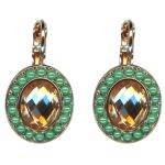 Mariana Earrings Elegant Oval Golden Shadow & Green Opal Austrian Crystals Boloria Dia My Butterfly Coll.