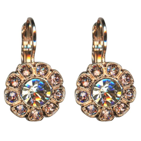 Mariana Earrings Floral in Moonlight & Vintage Rose Austrian Crystals Euploea Core My Butterfly Coll.