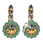 Mariana Earrings Beautiful Floral in Green Opal & Golden Shadow Austrian Crystals Boloria Dia My Butterfly Coll. - Image 2