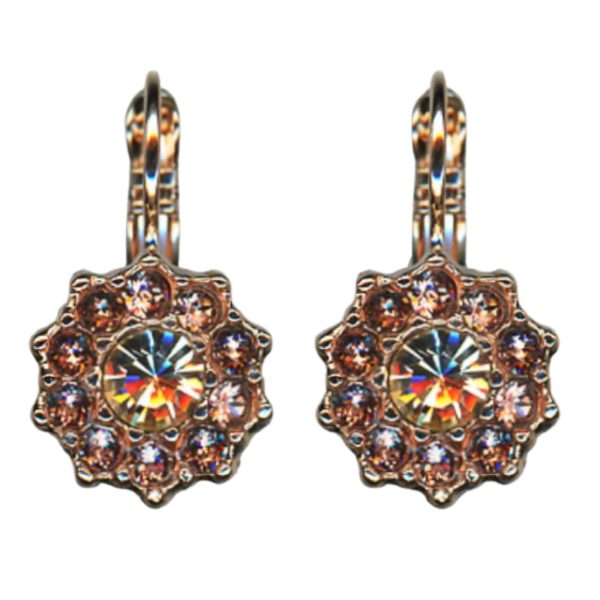 Mariana Earrings Charming Floral in Vintage Rose & Golden Shadow Austrian Crystals Euploea Core My Butterfly Coll.