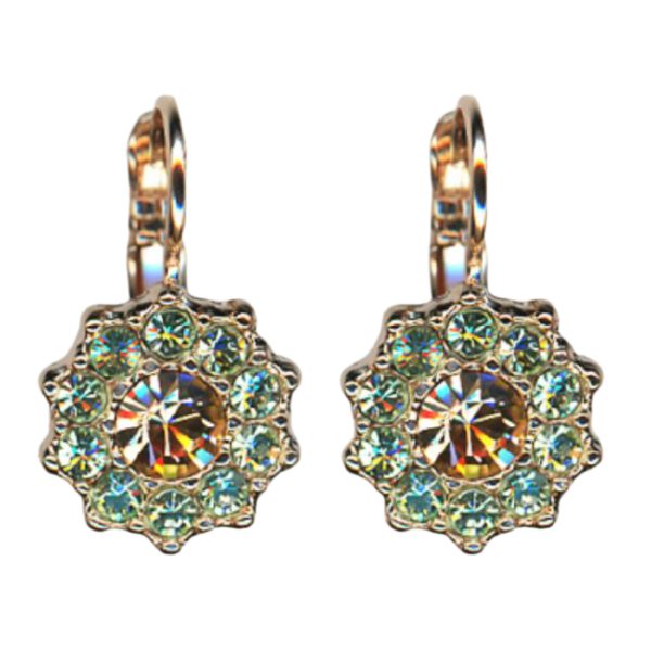 Mariana Earrings Glitzy Floral in Golden Shadow & Chrysolite Austrian Crystals Boloria Dia My Butterfly Coll.