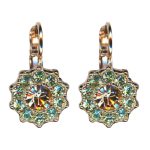 Mariana Earrings Glitzy Floral in Golden Shadow & Chrysolite Austrian Crystals Boloria Dia My Butterfly Coll. - Image 3