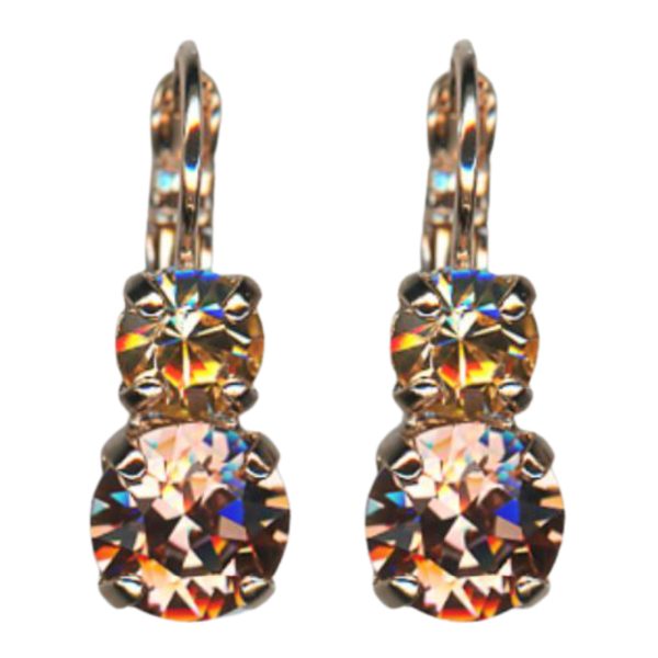 Mariana Earrings Sassy Vintage Rose & Golden Shadow Austrian Crystals Euploea Core My Butterfly Coll.