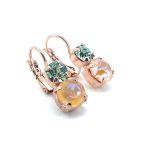 Mariana Earrings Boloria Dia My Butterfly Coll. Dainty Orange Opal & Chrysolite Austrian Crystals - Image 2
