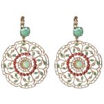 Mariana Earrings Boho Chic Mint Green, Padparadscha & Moonlight Austrian Crystals Boloria Dia My Butterfly Coll. - Image 2