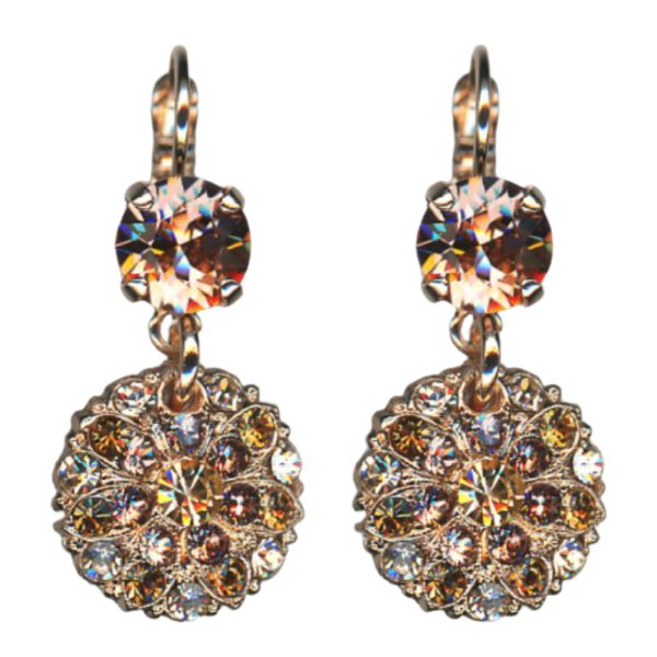 Mariana Earrings Shimmering Moonlight, Golden Shadow & Vintage Rose Austrian Crystals Euploea Core My Butterfly Coll.