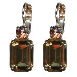 Mariana Earrings Elegant Lt Smoked Topaz & Vintage Rose Austrian Crystals Euploea Core My Butterfly Coll.