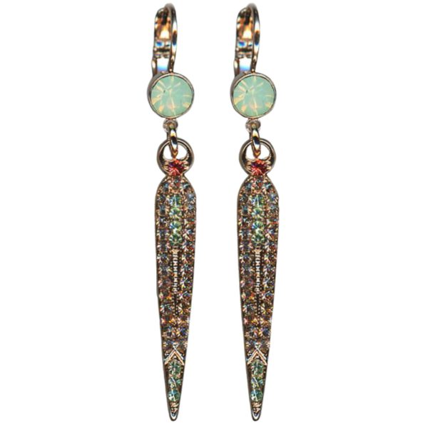 Mariana Earrings Fashionable Dangling Greens, Padparadscha & Moonlight Austrian Crystals Boloria Dia My Butterfly Coll.
