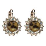 Mariana Earrings Shimmering Floral in Cheetah Rhinestone & Moonlight Austrian Crystals Euploea Core My Butterfly Coll.