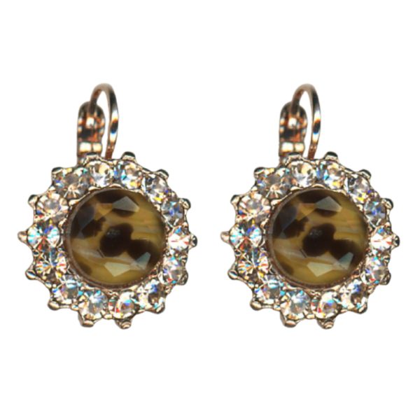 Mariana Earrings Shimmering Floral in Cheetah Rhinestone & Moonlight Austrian Crystals Euploea Core My Butterfly Coll.
