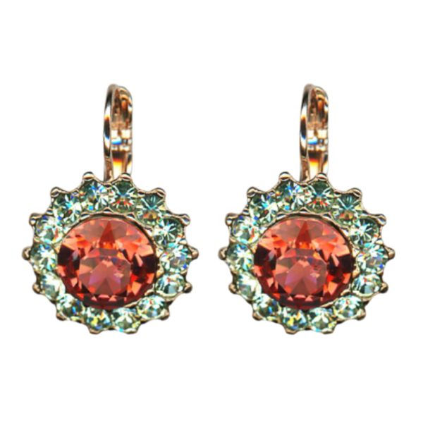 Mariana Earrings Stunning Floral Padparadscha & Chrysolite Austrian Crystals  Boloria Dia My Butterfly Coll.