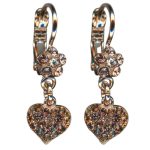 Mariana Earrings Floral Heart Dangling Vintage Rose Austrian Crystals Euploea Core My Butterfly Coll.