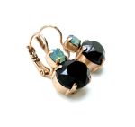 Earrings By Mariana Woman Charming Pacific Opal and Jet Swarovski Crystals - Image 2