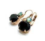 Earrings By Mariana Woman Charming Pacific Opal and Jet Swarovski Crystals - Image 3