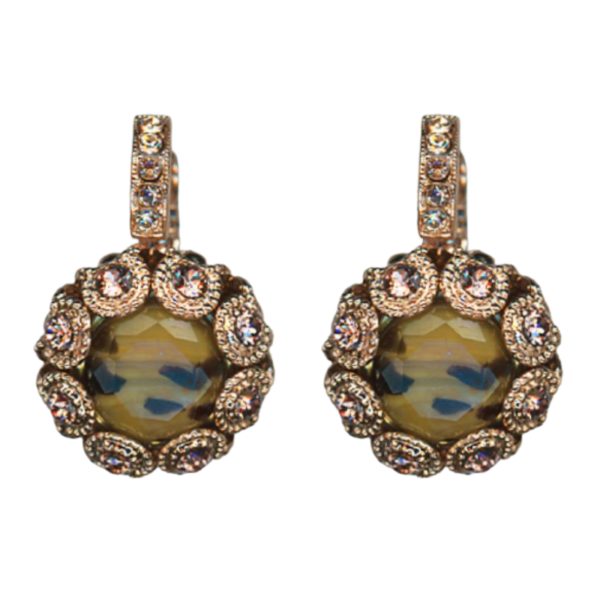 Mariana Earrings Timeless Cheetah Rhinestone, Vintage Rose & Moonlight Austrian Crystals Euploea Core My Butterfly Coll.