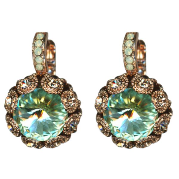 Mariana Earrings Timeless Greens & Golden Shadow Austrian Crystals Boloria Dia My Butterfly Coll.