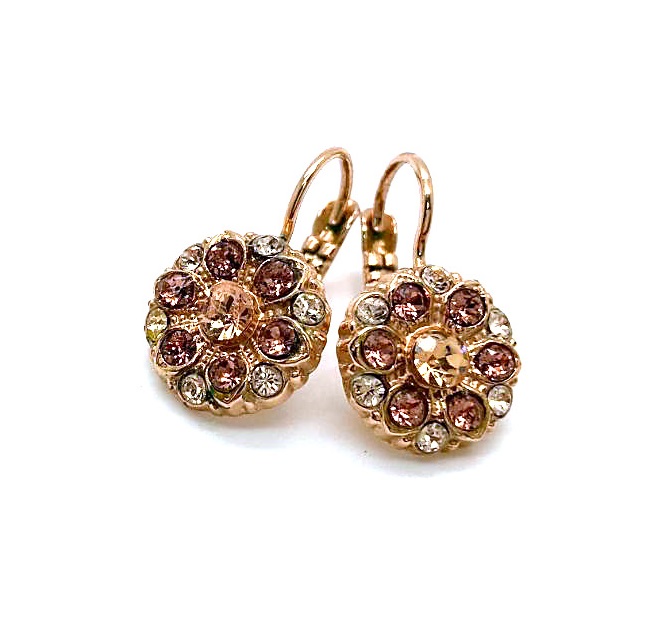 E-1401-1119-RG6 (3) Earrings By Mariana Woman Charming Moonlight and Golden Shadow Swarovski Crystals - Image 1