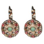Mariana Earrings Adorable Floral in Mint Green, Golden Shadow & Padparadscha Austrian Crystals Boloria Dia My Butterfly Coll. - Image 2