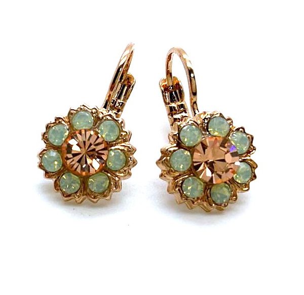 Mariana Earrings Fab Floral in Chrysolite Opal & Moonlight Austrian Crystals Boloria Dia My Butterfly Coll.