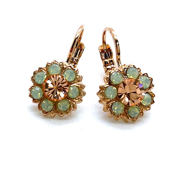 E-1411-2-1120-RG6 (3) Mariana Earrings Fab Floral in Chrysolite Opal & Moonlight Austrian Crystals Boloria Dia My Butterfly Coll. - Image 1