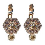 Mariana Earrings Hexagon Shaped Lt Smoked Topaz & Golden Shadow Austrian Crystals Euploea Core My Butterfly Coll. - Image 3